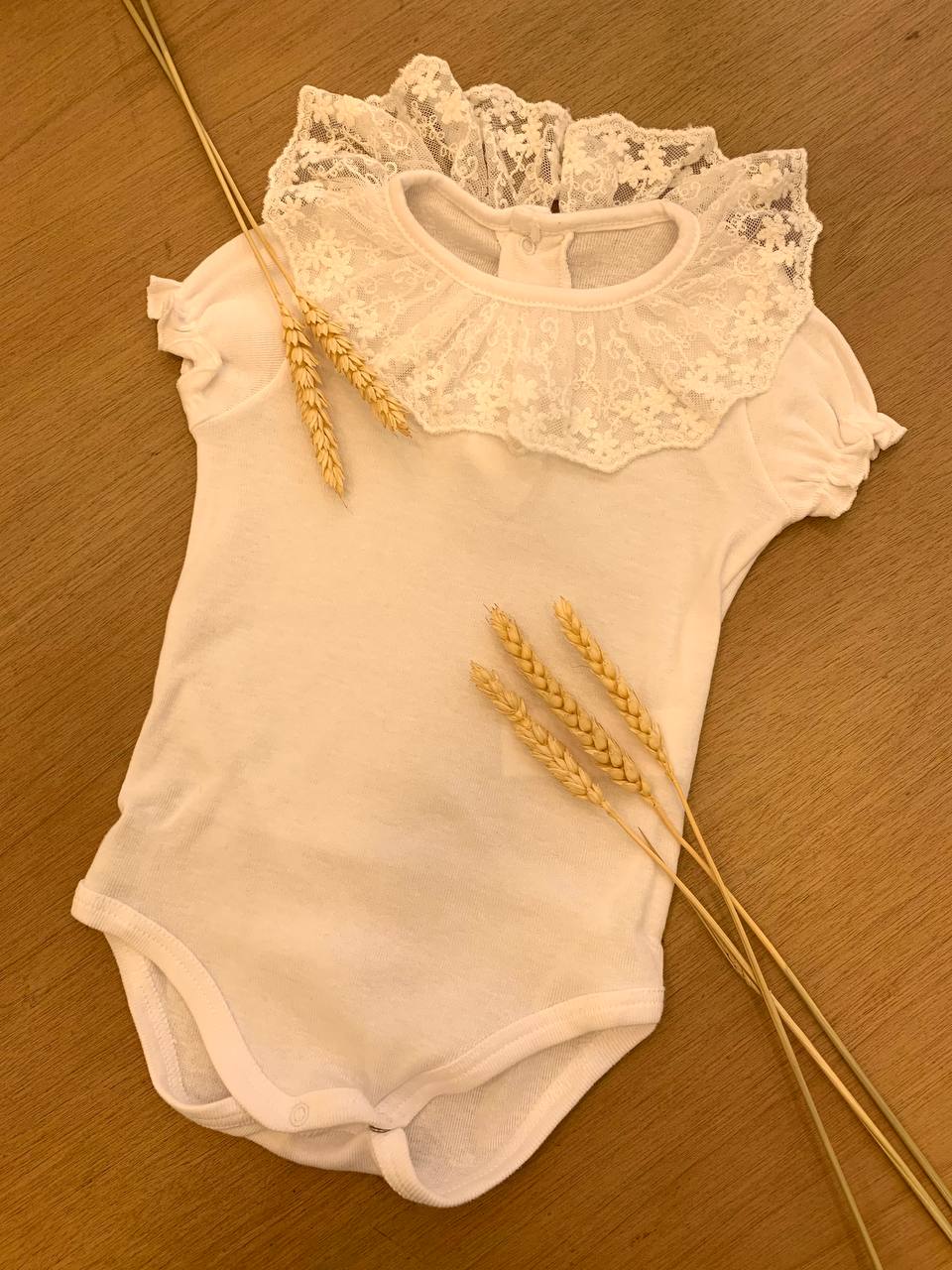 Body collo in pizzo Bianco